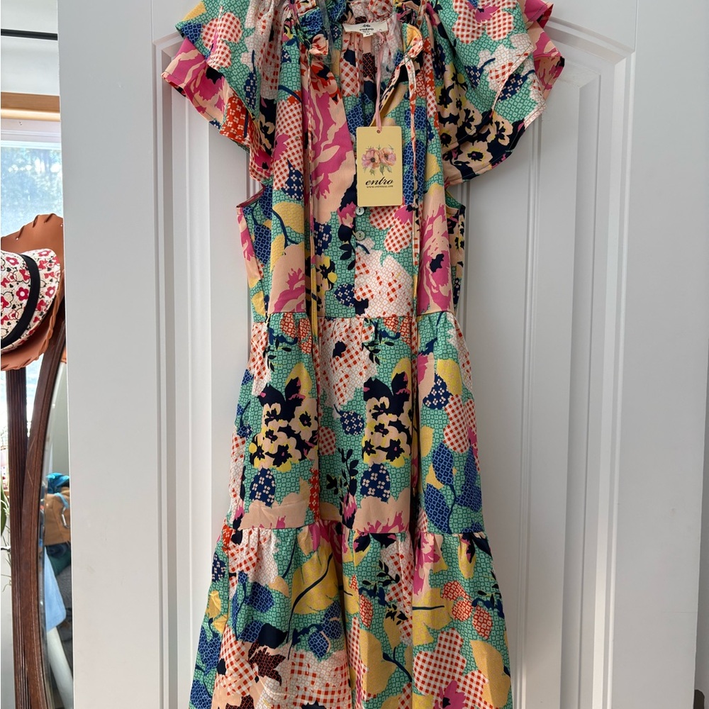 Entro Vibrant Floral Mini Dress